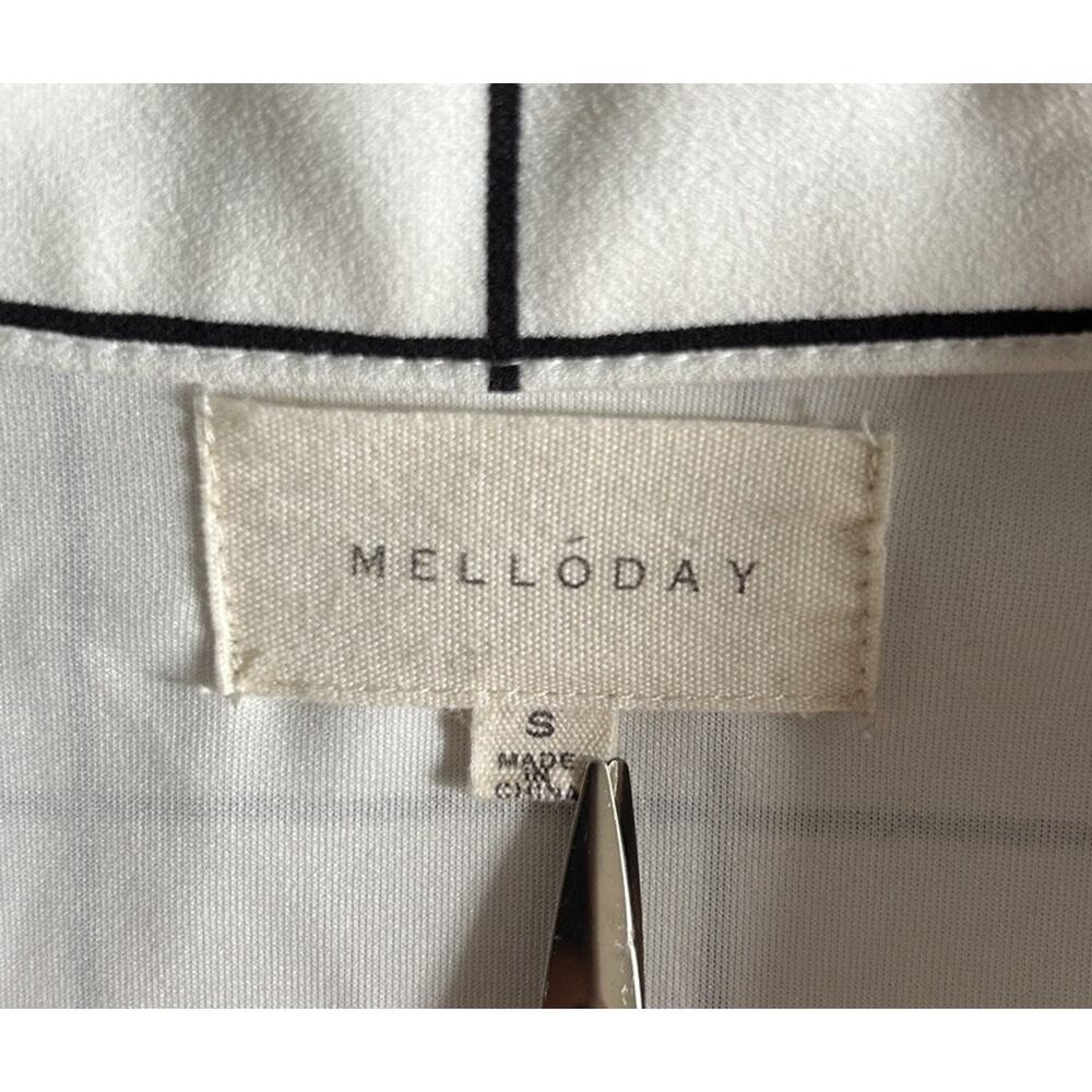 Melloday Plaid Open Front Over Coat Duster Jacket White Black S, Mid-Length - Picture 10 of 11